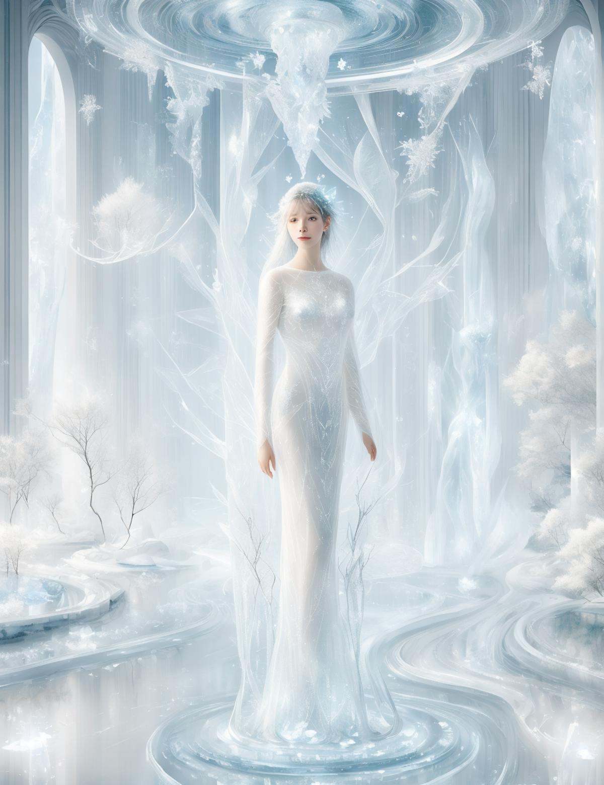 DonM71m37r4v3l nasnas,  Ethereal nature spirit being,  manifestation of frost and ice by DonMischo on Tensor.Art