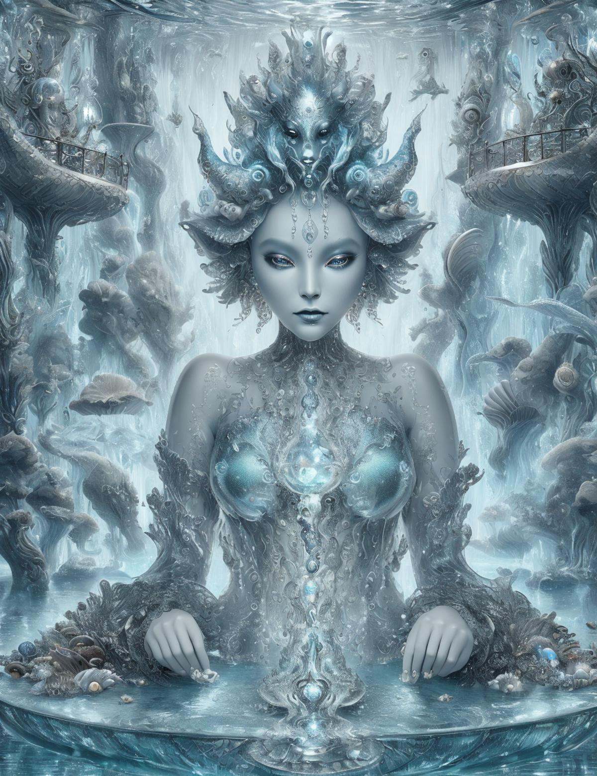 DonM71m37r4v3l close up cabeca satanica,  mischievous water spirit,  fantastical form by DonMischo on Tensor.Art
