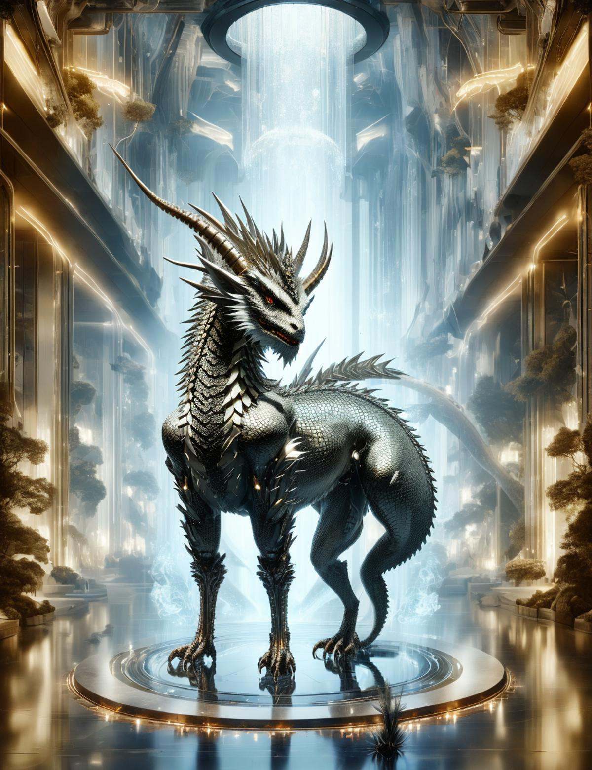 DonM71m37r4v3l a subterranean ground electricity bipedal dragon,  bristles,  no legs segmented legs on Tensor.Art