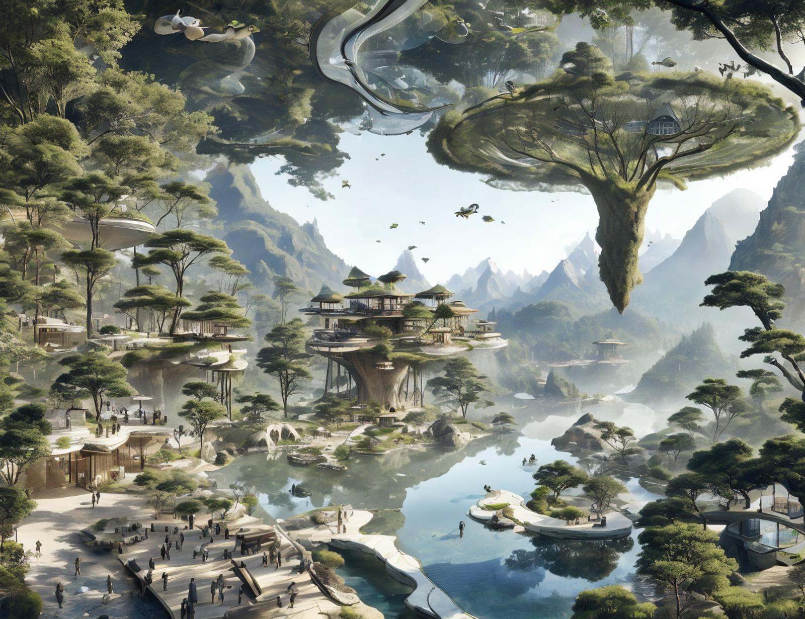 DonM71m37r4v3l town,  frogs leaping,  cave on Tensor.Art