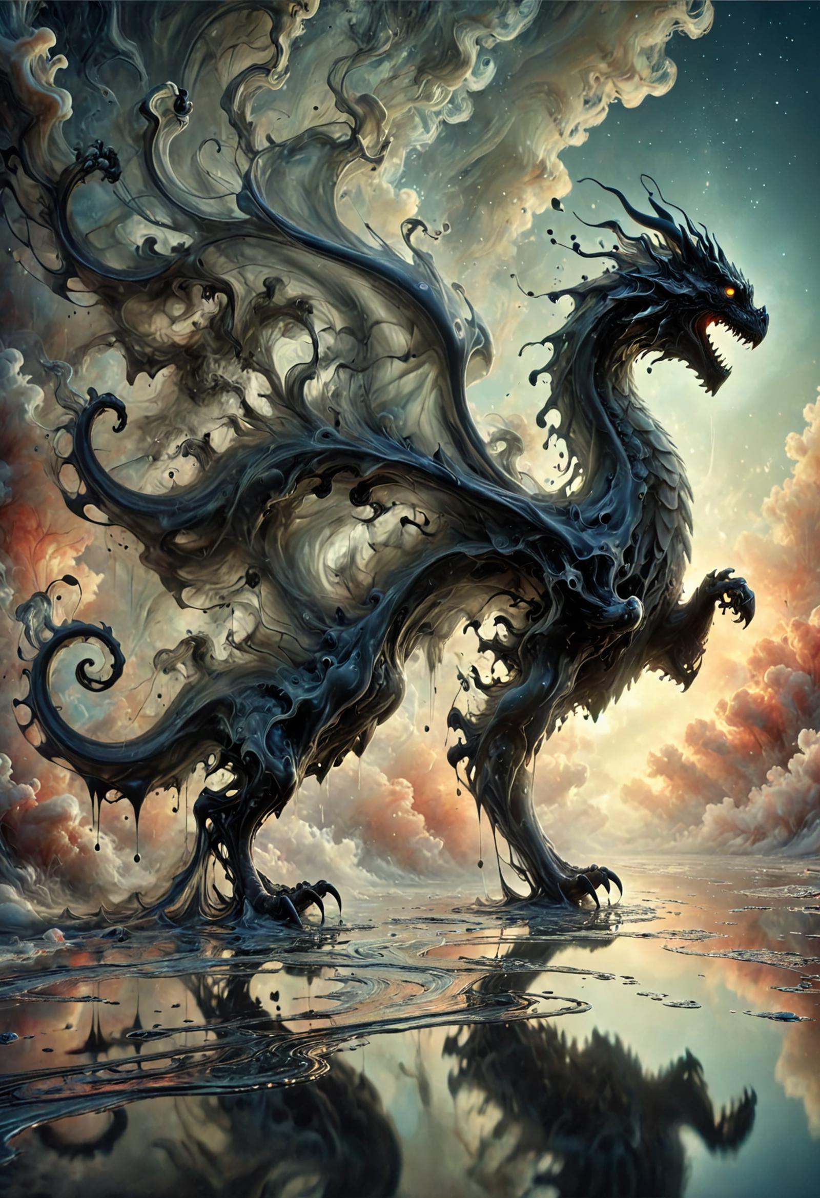 DonM5h4d0wM317XL a phosphorescent hydrodynamic time streamlined Yian Kut-Ku wyvern,  bristles,  medium webbed legs by DonM...