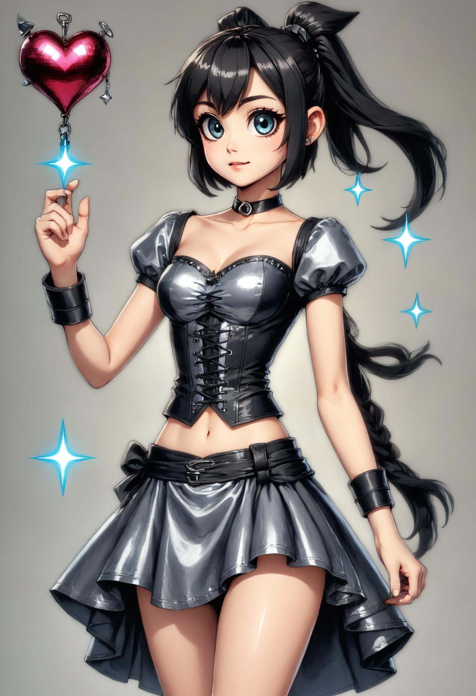 DonMC4r700nFu510nXL form-fitting upper body clothing,  sweetheart neckline,  levitating carbon alloy on Tensor.Art