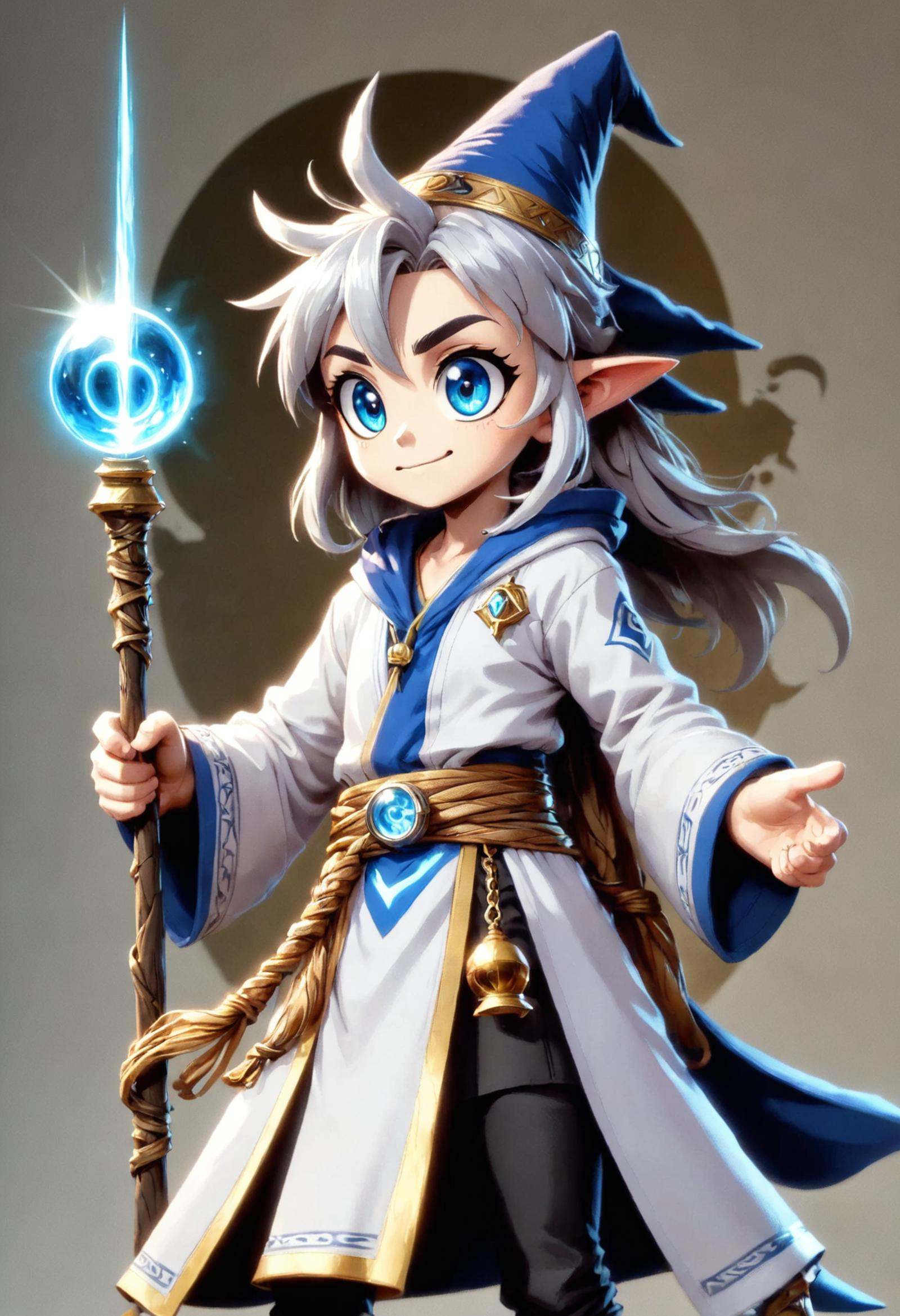 DonMC4r700nFu510nXL wizard,  arcane staff wispweave robes,  bracelet on Tensor.Art