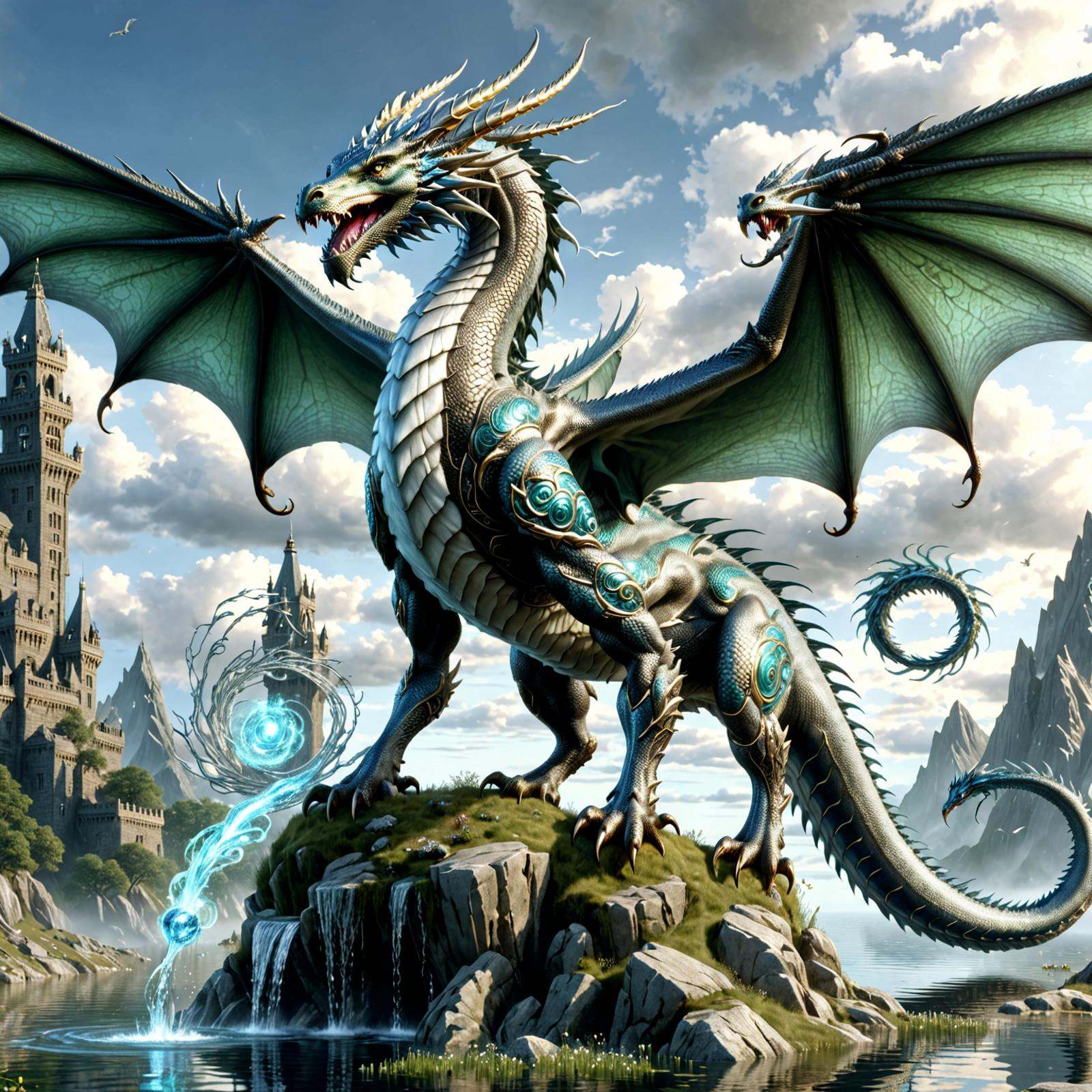 DonM71m37r4v3lXL a mythical fertile siren drake-like Wyvern,  earth skin,  tendrils by DonMischo on Tensor.Art