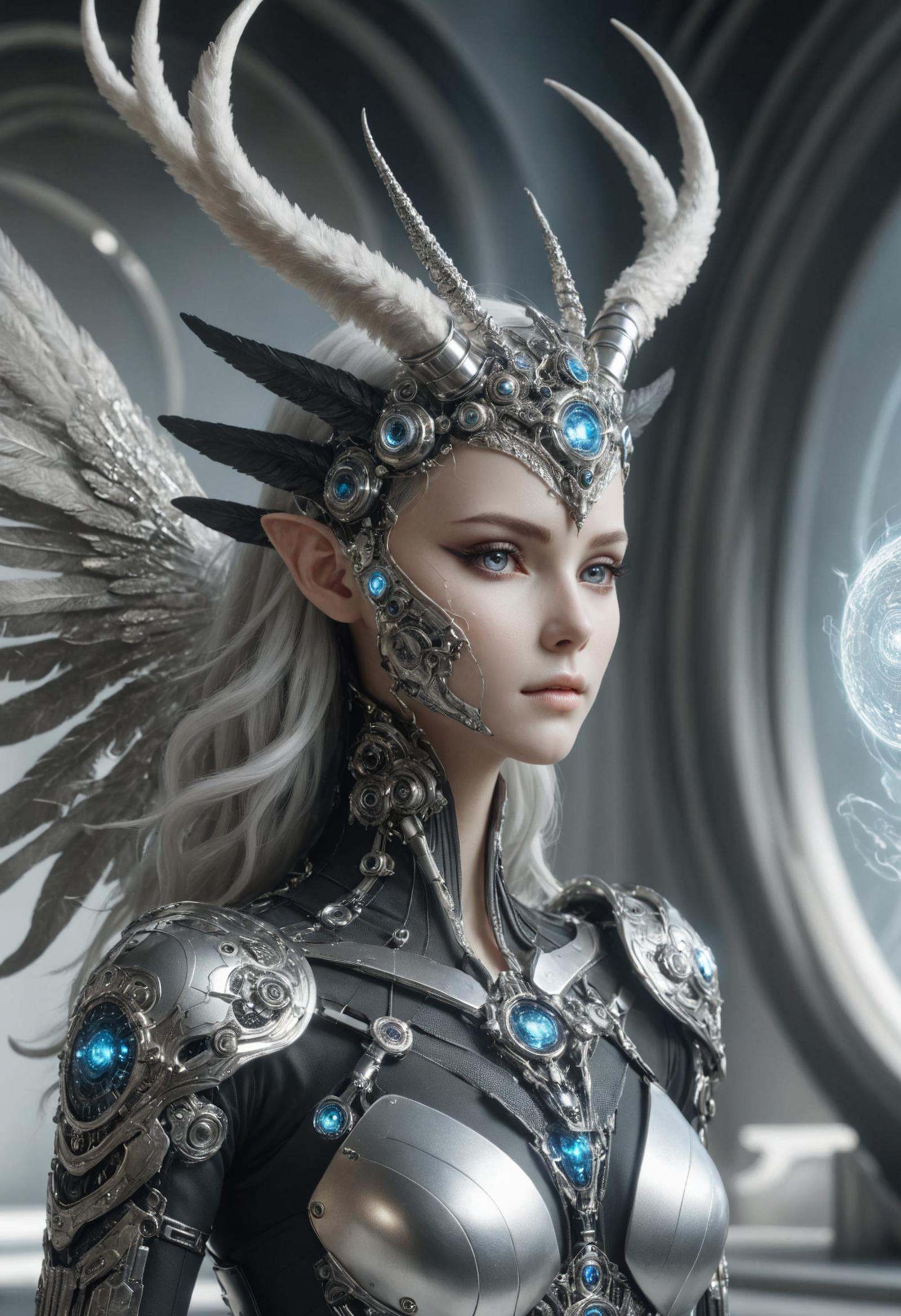 DonM71m37r4v3lXL close up a visceral cyclonic siren celestial Wyrm,  feathers skin,  frills by DonMischo on Tensor.Art