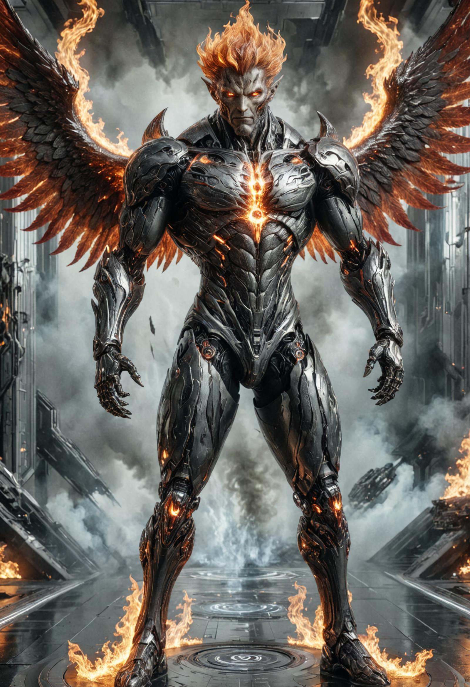 DonM71m37r4v3lXL close up ifrit,  large supernatural being,  fiery smoky appearance by DonMischo on Tensor.Art
