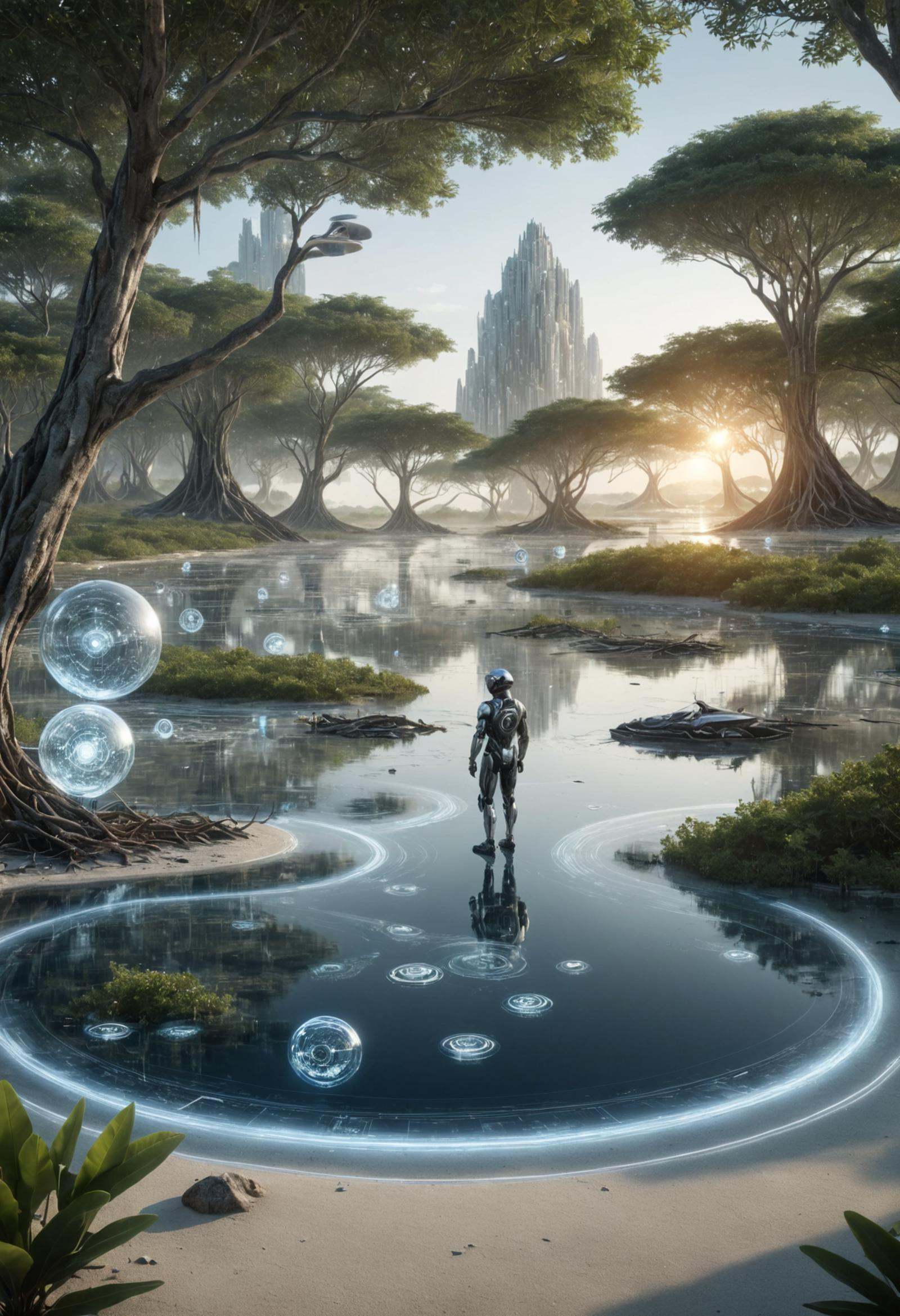DonM71m37r4v3lXL close up region in mangrove forest biome,  time travel by DonMischo on Tensor.Art