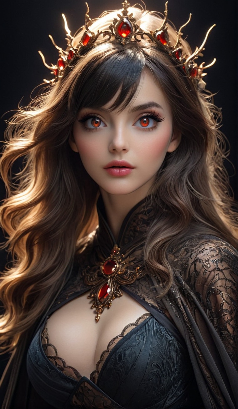 ine art,  intricate,  jet black hair on Tensor.Art