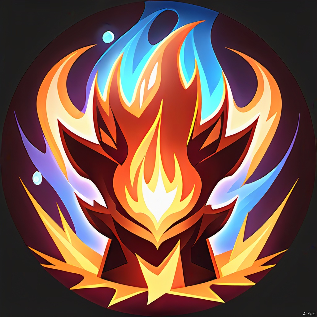 Hand-painted style game ICONS, exquisite gems three Kingdoms Tripod furnace, aesthetics, exquisite flame auspicious cloud,