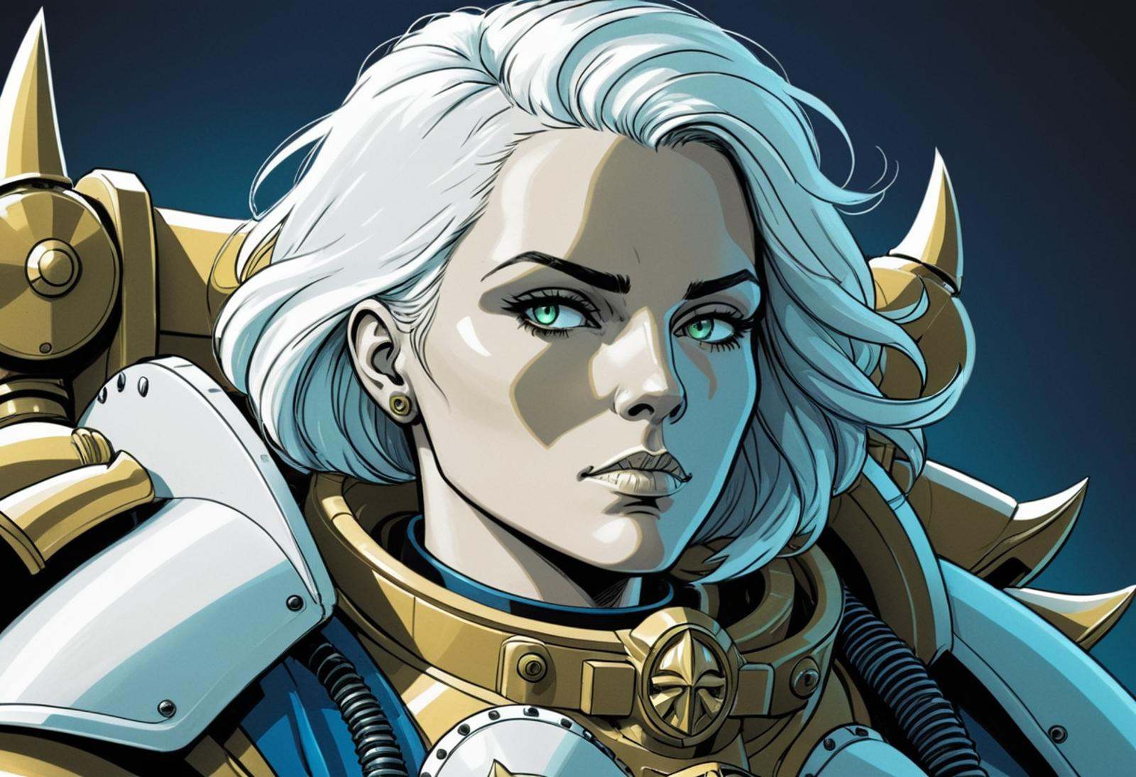 (Digital Illustration),  closeup portrait,  beautiful sister of battle on Tensor.Art