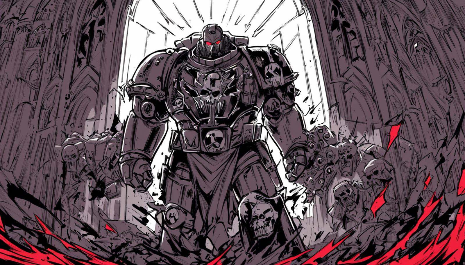 Anime style,  Iron Father,  Iron hands techmarine on Tensor.Art