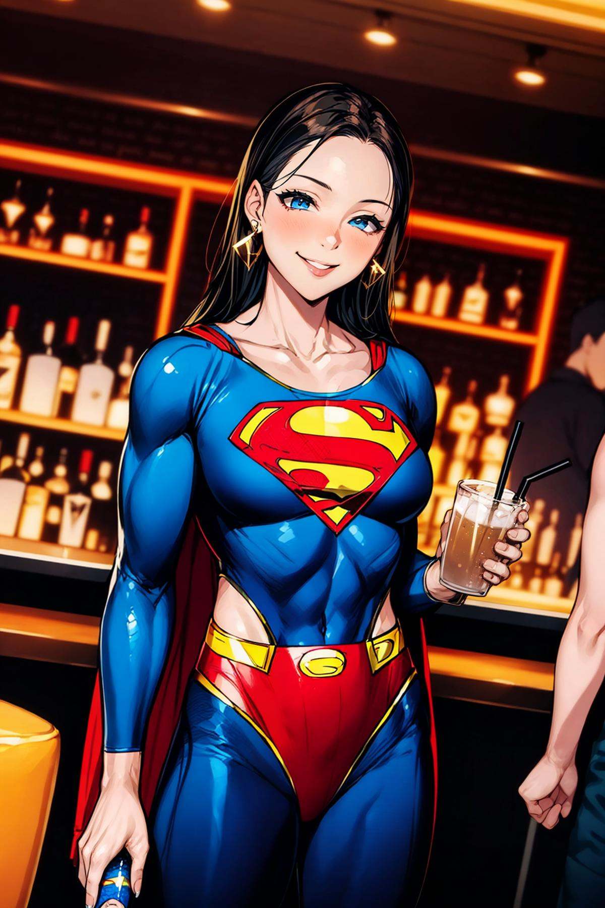 Bar photo,  1girl,  earrings on Tensor.Art