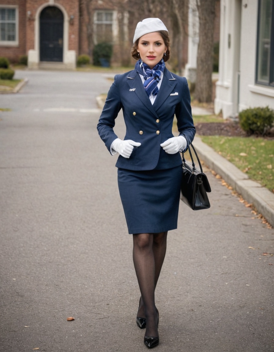 st3w4rd3ss,  blue jacket,  formal on Tensor.Art