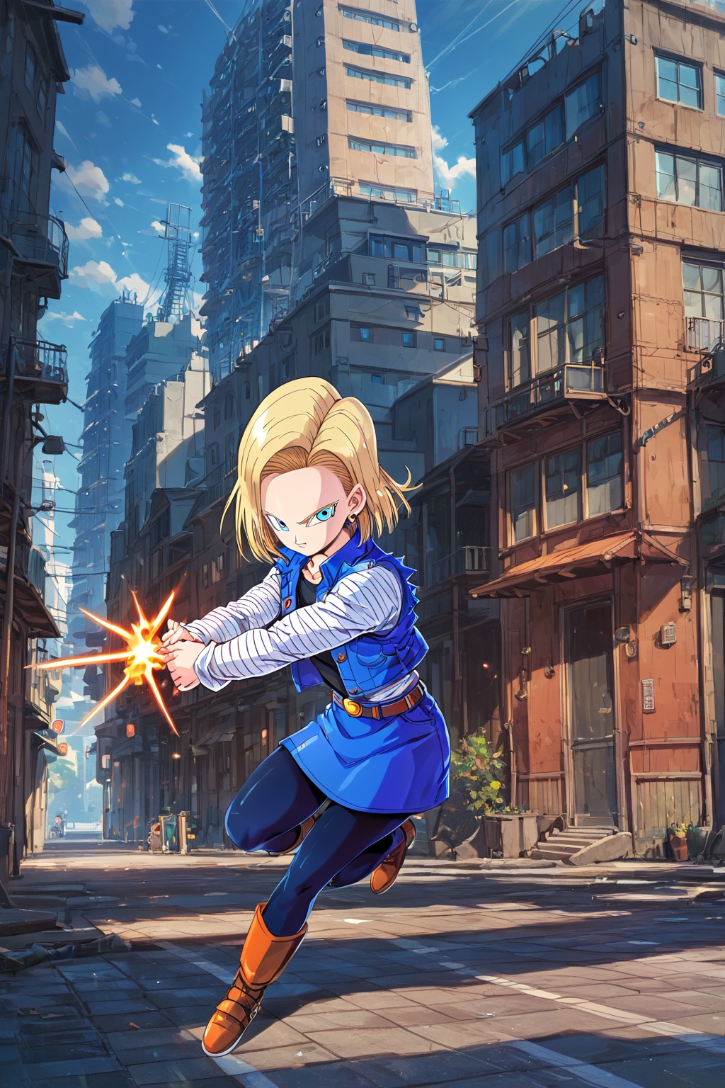 energy blast ,  in urbaqn city ,  BREAK on Tensor.Art