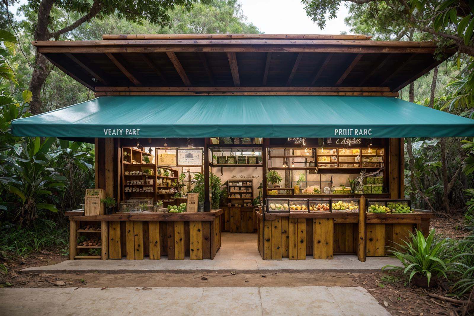 storefront,<lora:20240314-1710430939274-0006:0.8>,best qualtiy,masterpiece,african jungle,virgin forest,primitive forest large plants,fruit shop,african fruits,
