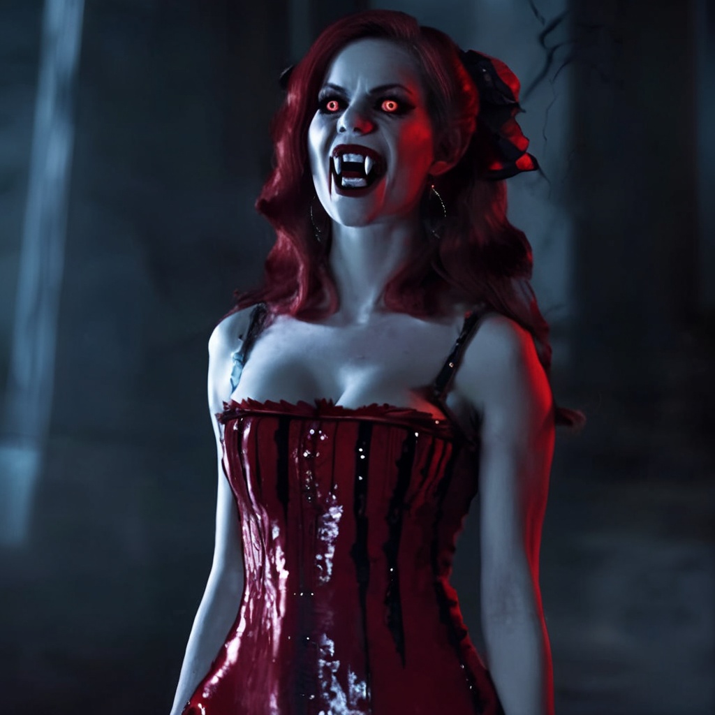 score_7,  1girl,  wearing a red dress on Tensor.Art