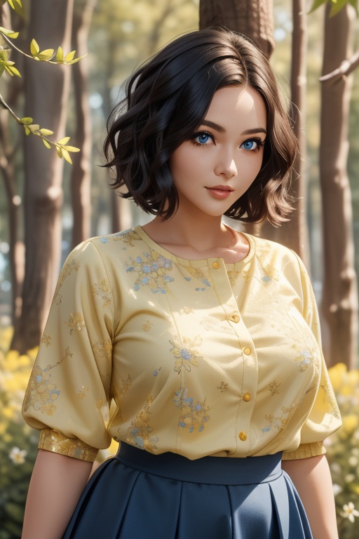 a beautiful woman,  32 years old,  short black wavy hair on Tensor.Art