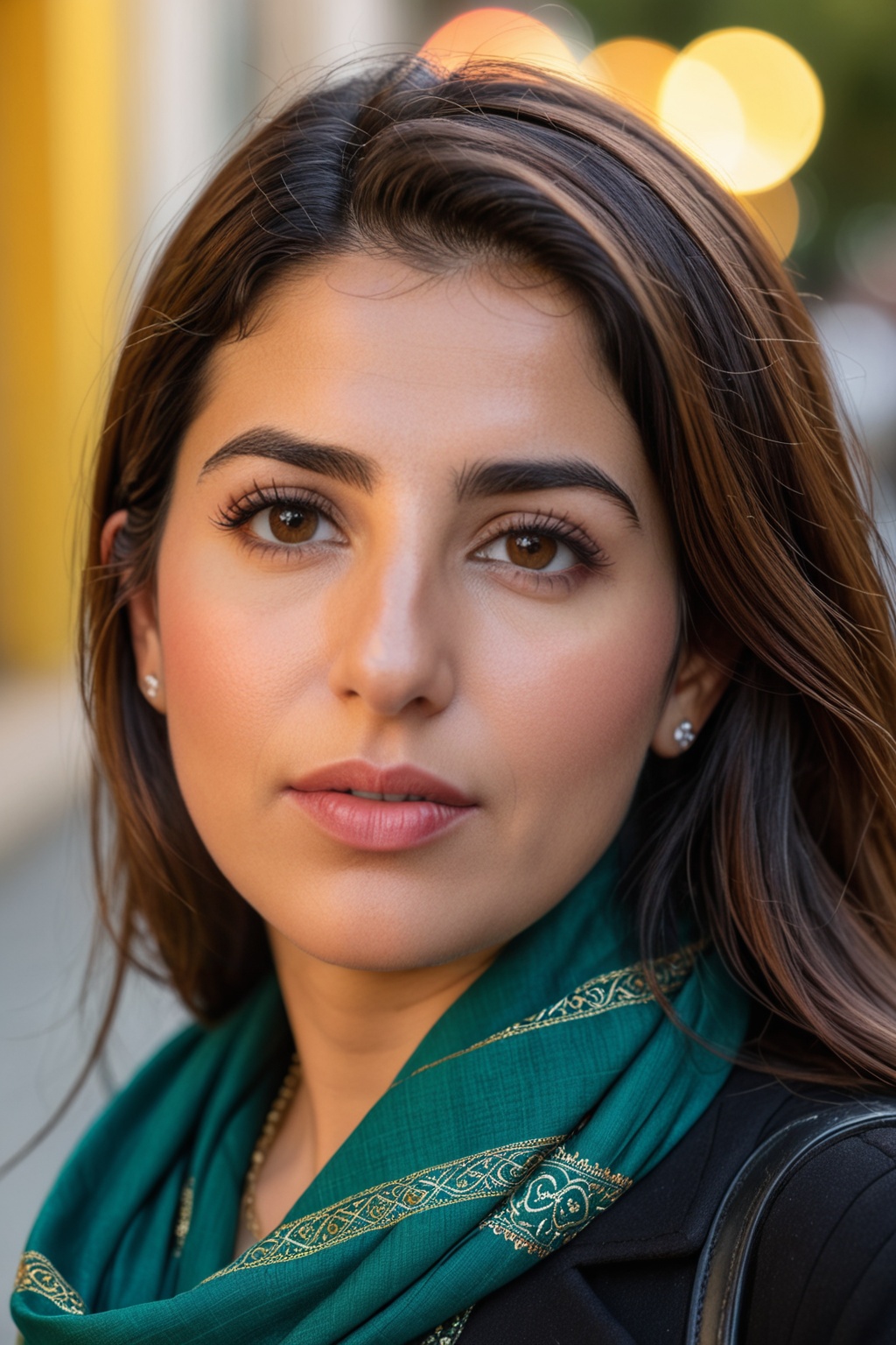 Close-up portrait of beautiful woman,  rare beauty and charm.Age : 30,  She is of Iranian on Tensor.Art