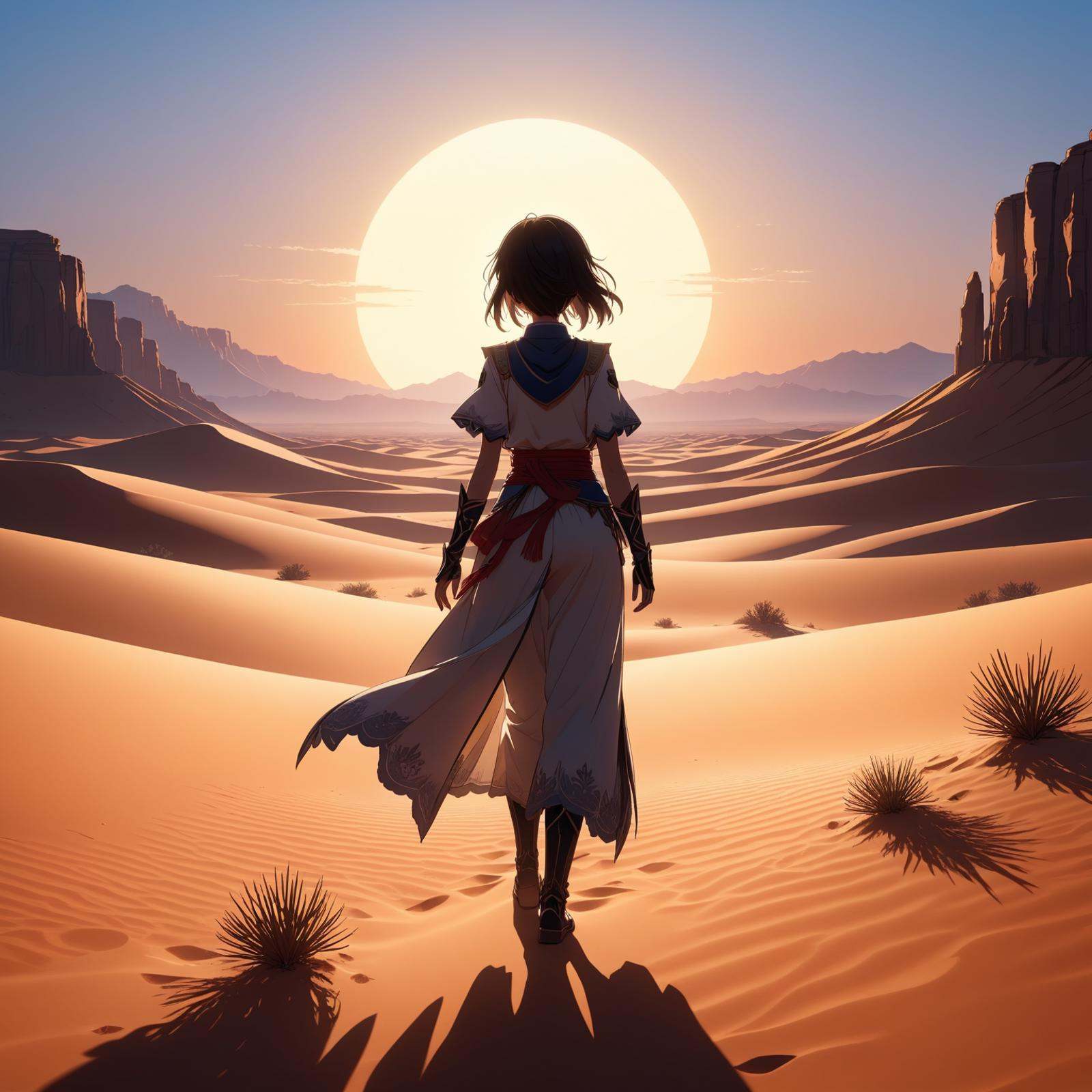 Sunrise in the desert,  ,  ultra-detailed on Tensor.Art
