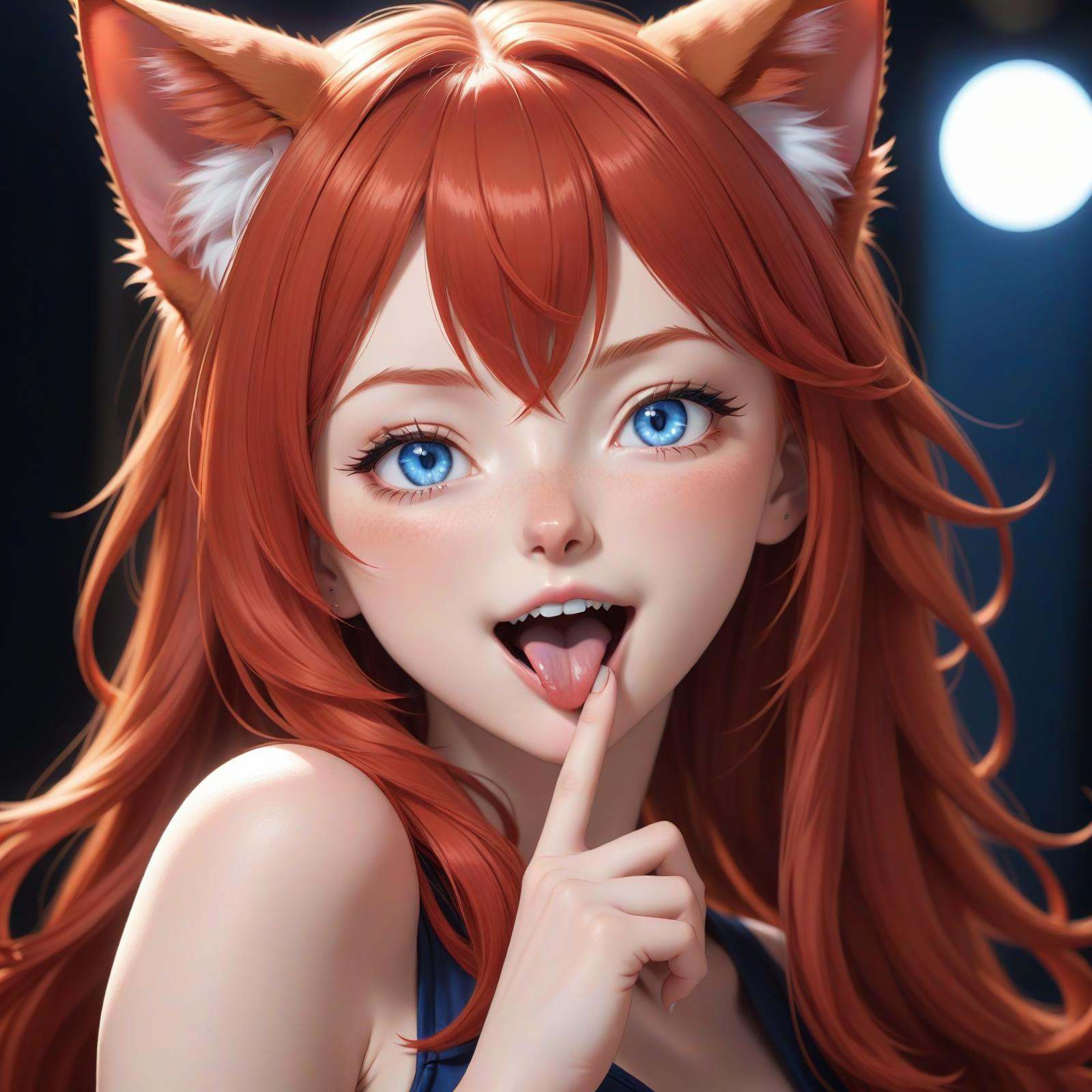 1 cute girl,  23yo,  vibrant red hair on Tensor.Art