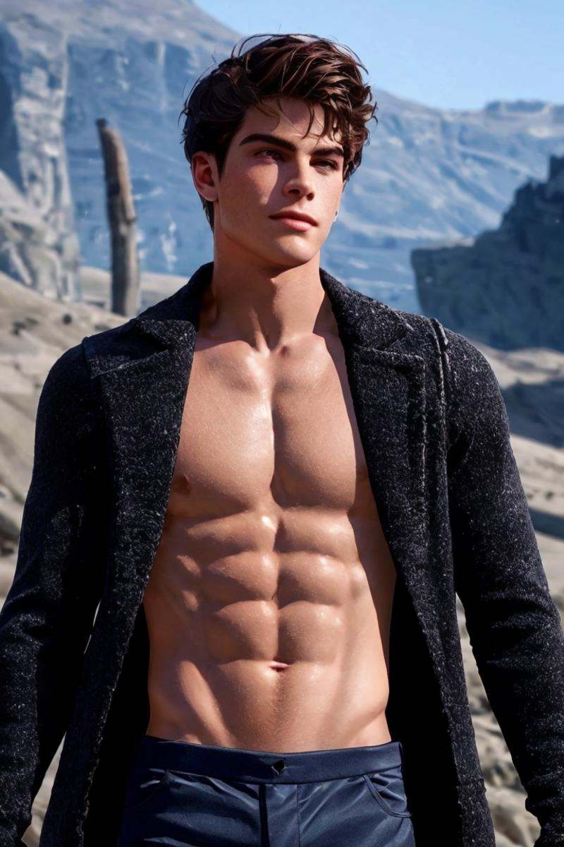1boy,  open clothes,  shirtless on Tensor.Art