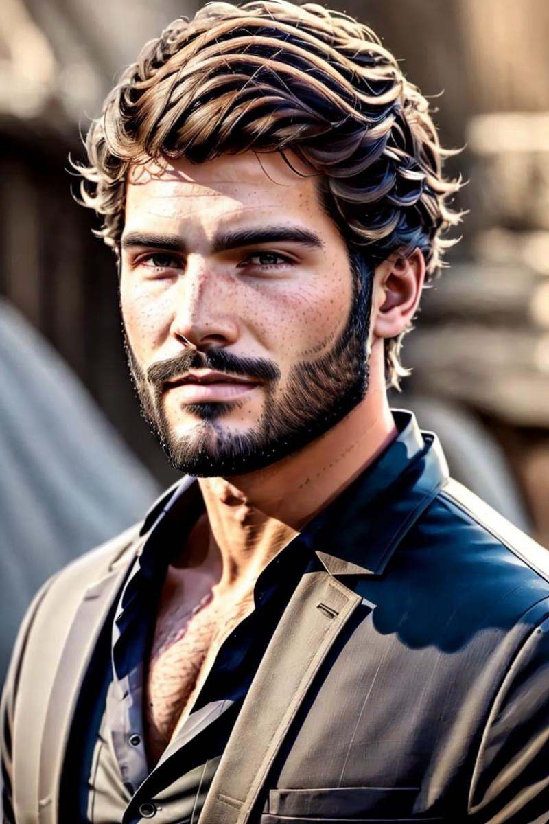 1boy,  facial hair,  male focus on Tensor.Art