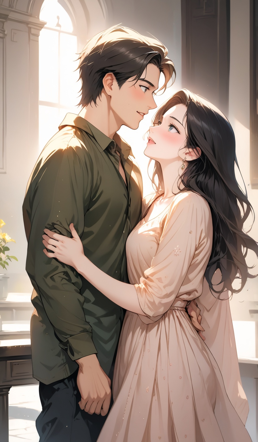 1couple,  Couple photography,  break Whisper something: Couple whispers or shares a joke on Tensor.Art
