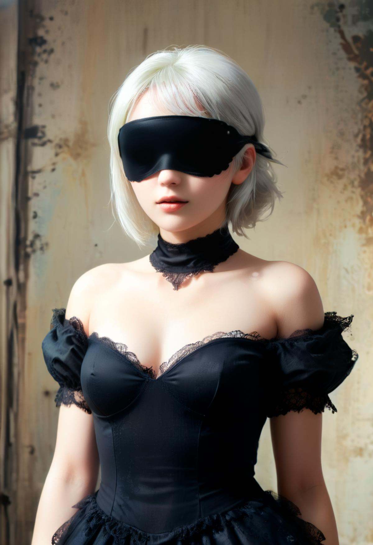 Photography of 1girl,  (2B (NieR: Automata),  black blindfold on Tensor.Art