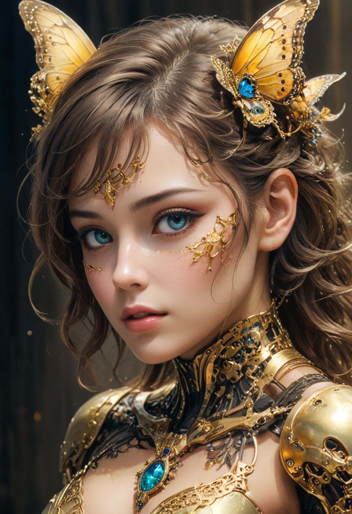 photo,  8k portrait of beautiful cyborg with brown hair,  intricate on Tensor.Art