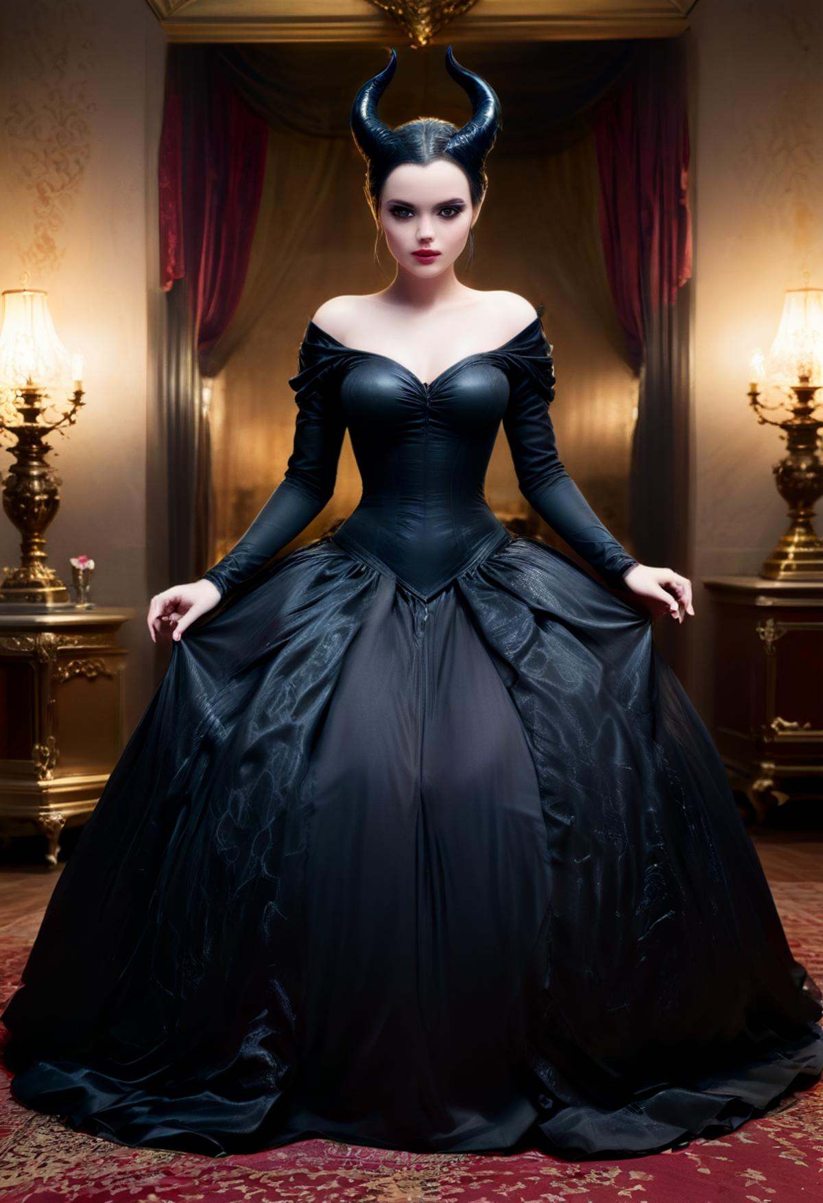 Photography of 1girl,  (Maleficent (Disney):1.5),  posing for a fashion magazine on Tensor.Art