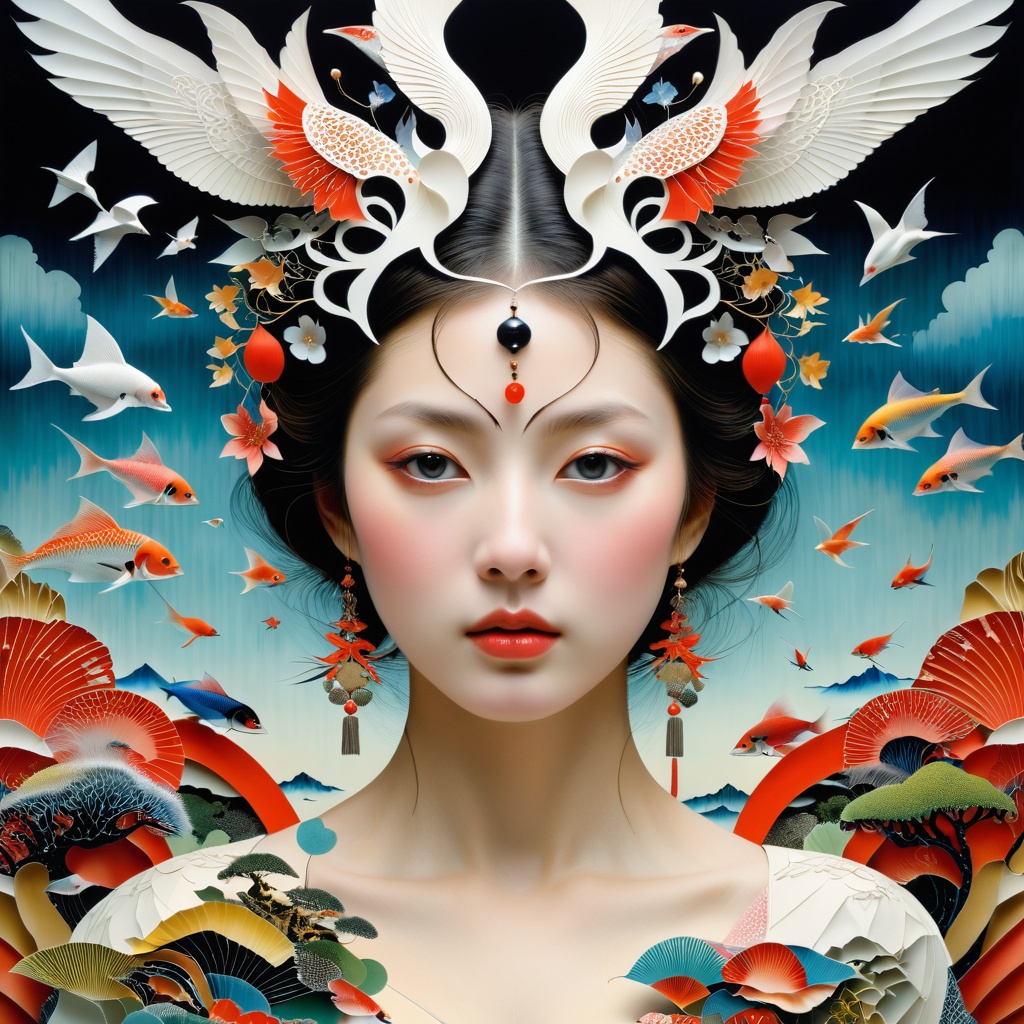 1 girl's face is Caucasian,  photography in the style of detailed hyperrealism ,  creature on Tensor.Art
