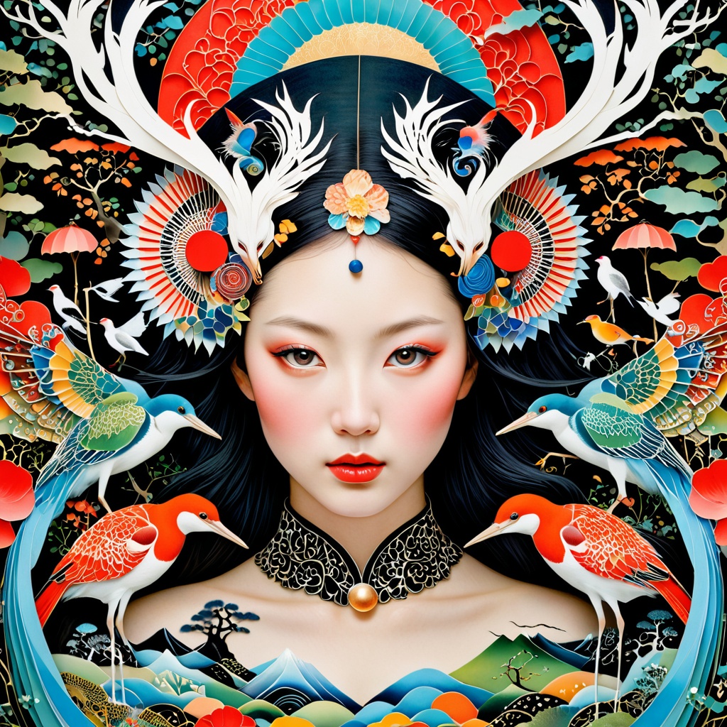 1 girl's face is Caucasian,  photography in the style of detailed hyperrealism ,  creature on Tensor.Art