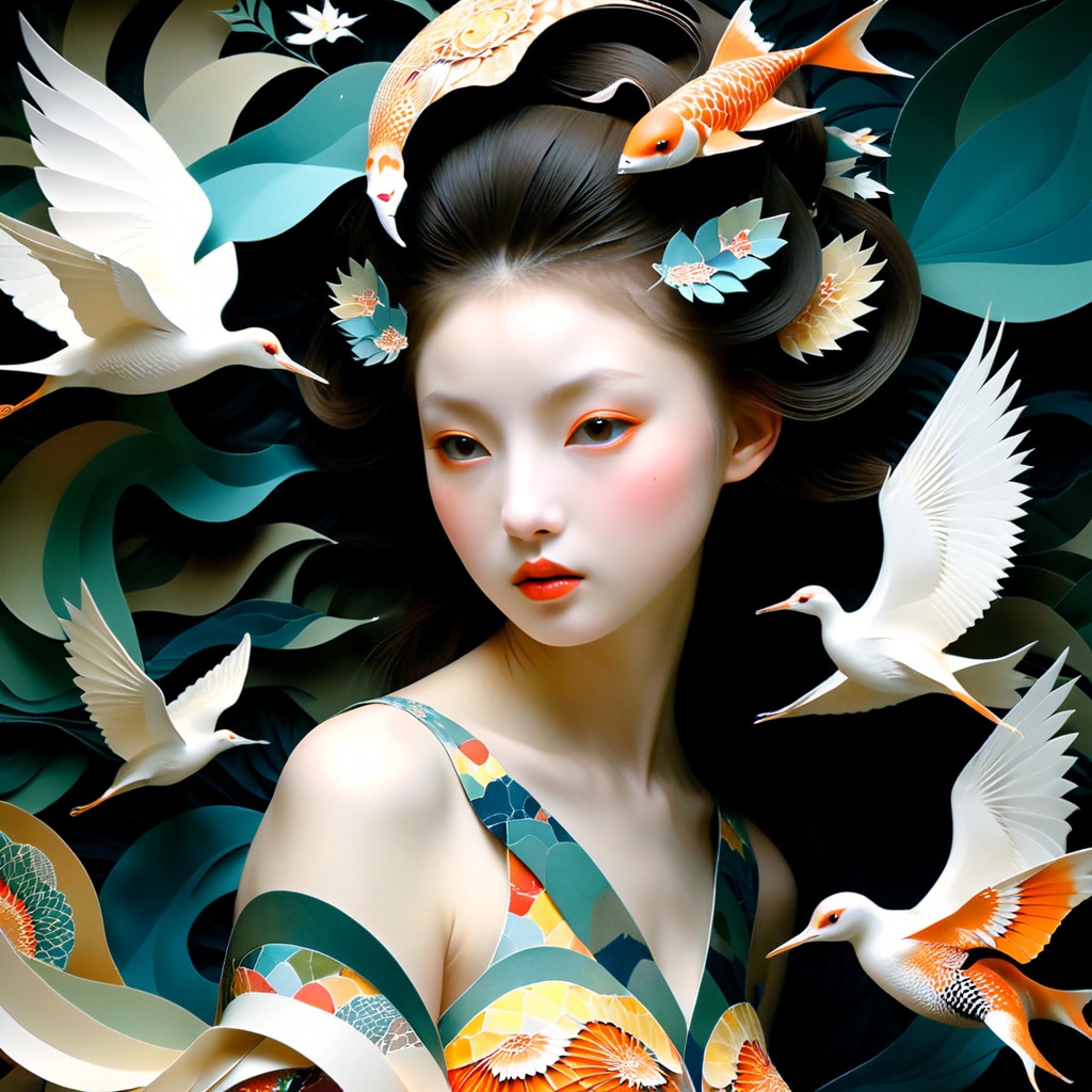 1 girl's face is Caucasian,  photography in the style of detailed hyperrealism ,  creature on Tensor.Art