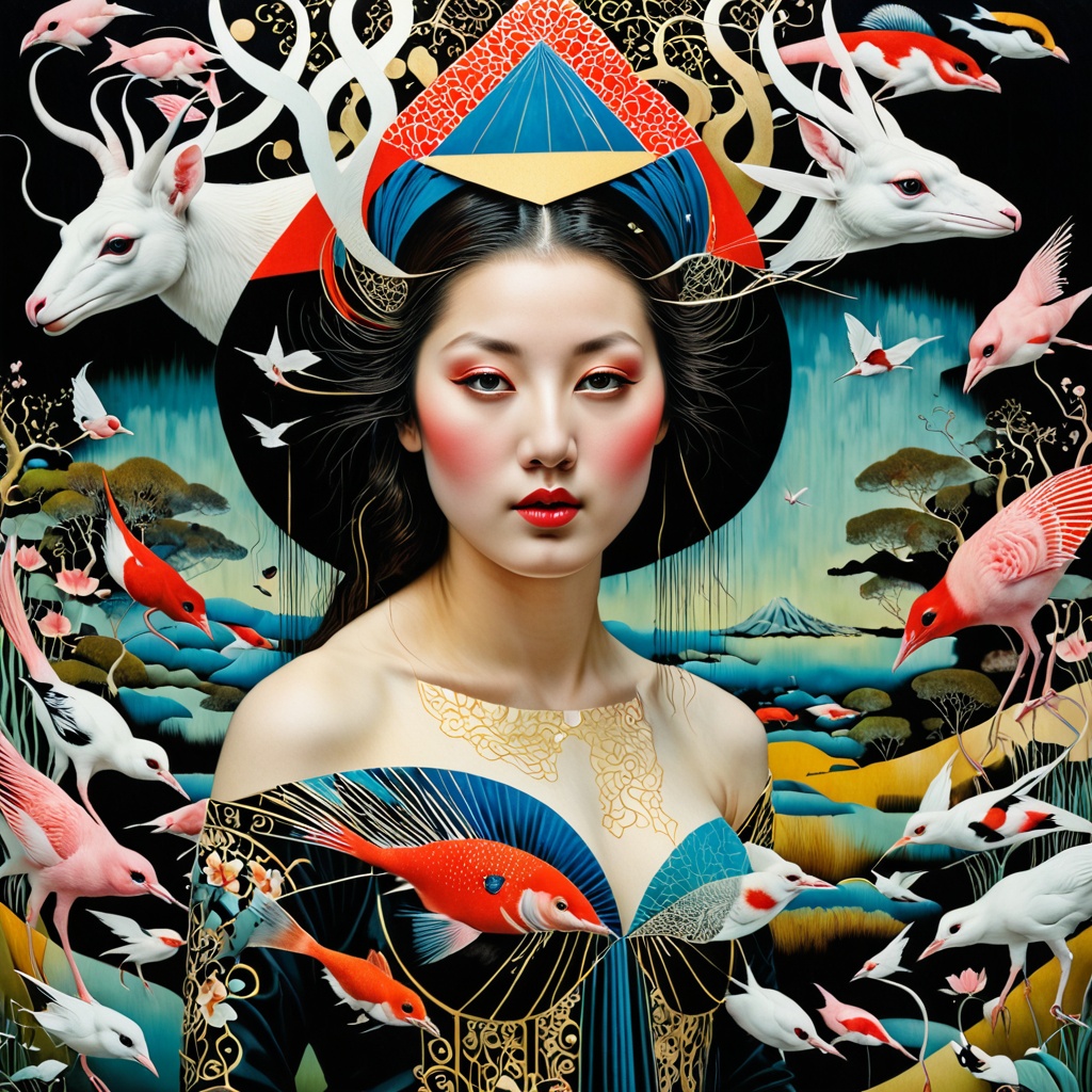 1 girl's face is Caucasian,  photography in the style of detailed hyperrealism ,  creature on Tensor.Art