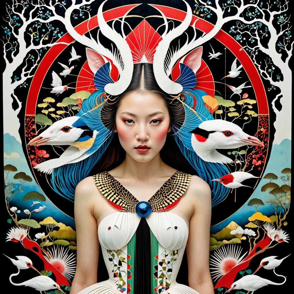 1 girl's face is Caucasian,  photography in the style of detailed hyperrealism ,  creature on Tensor.Art