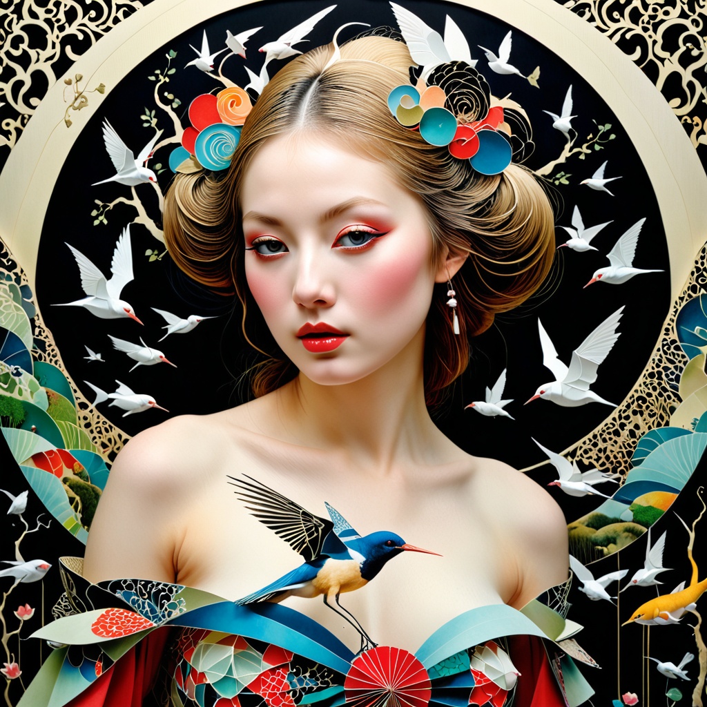 1 girl's face is Caucasian,  photography in the style of detailed hyperrealism ,  creature on Tensor.Art