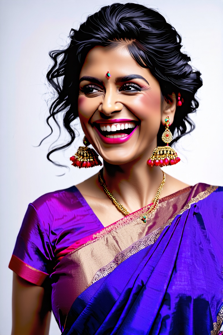 realistic,  dark theme,  Indian woman on Tensor.Art