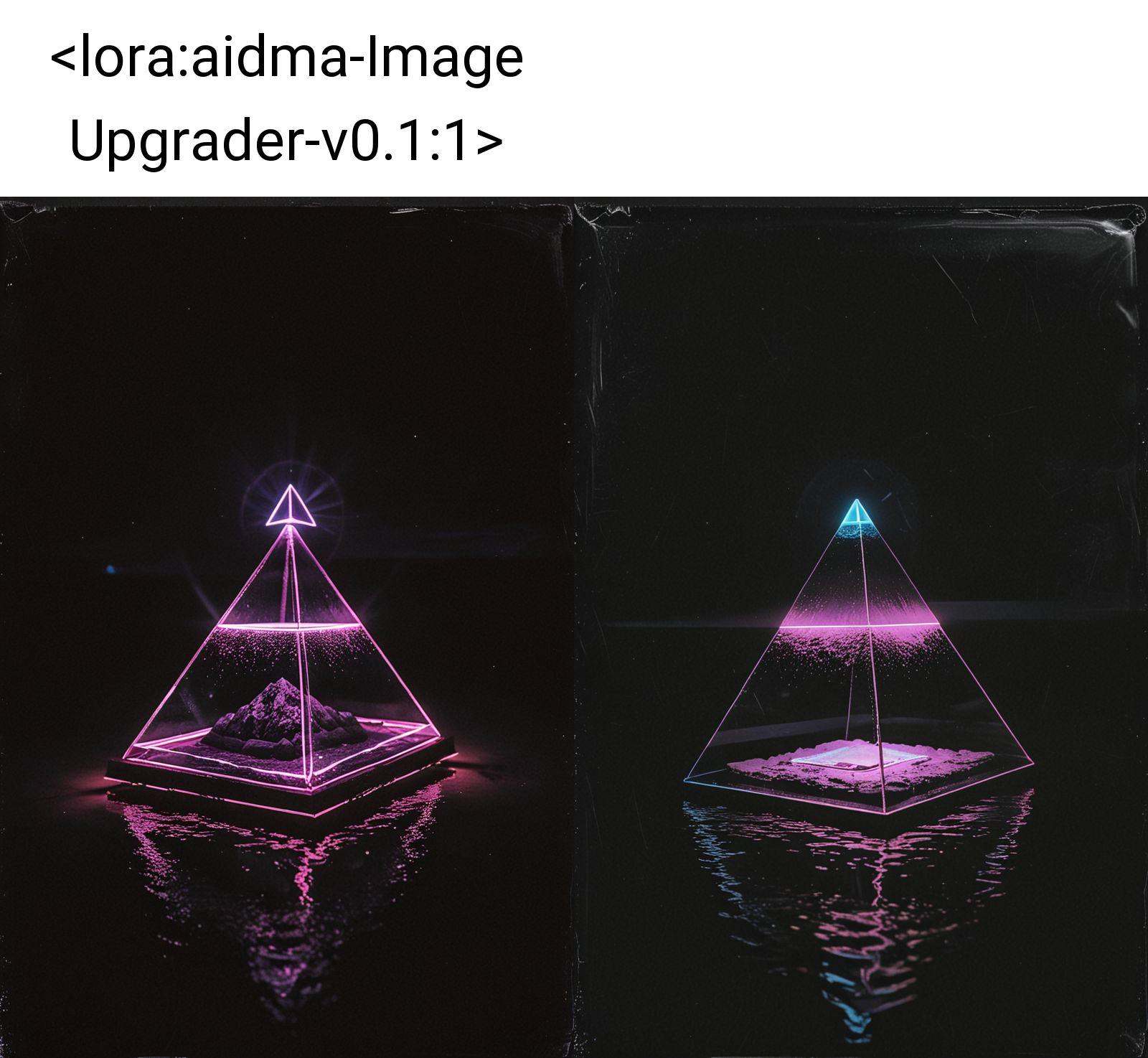 Floating neon pyramid ,  novuschroma37 style on Tensor.Art