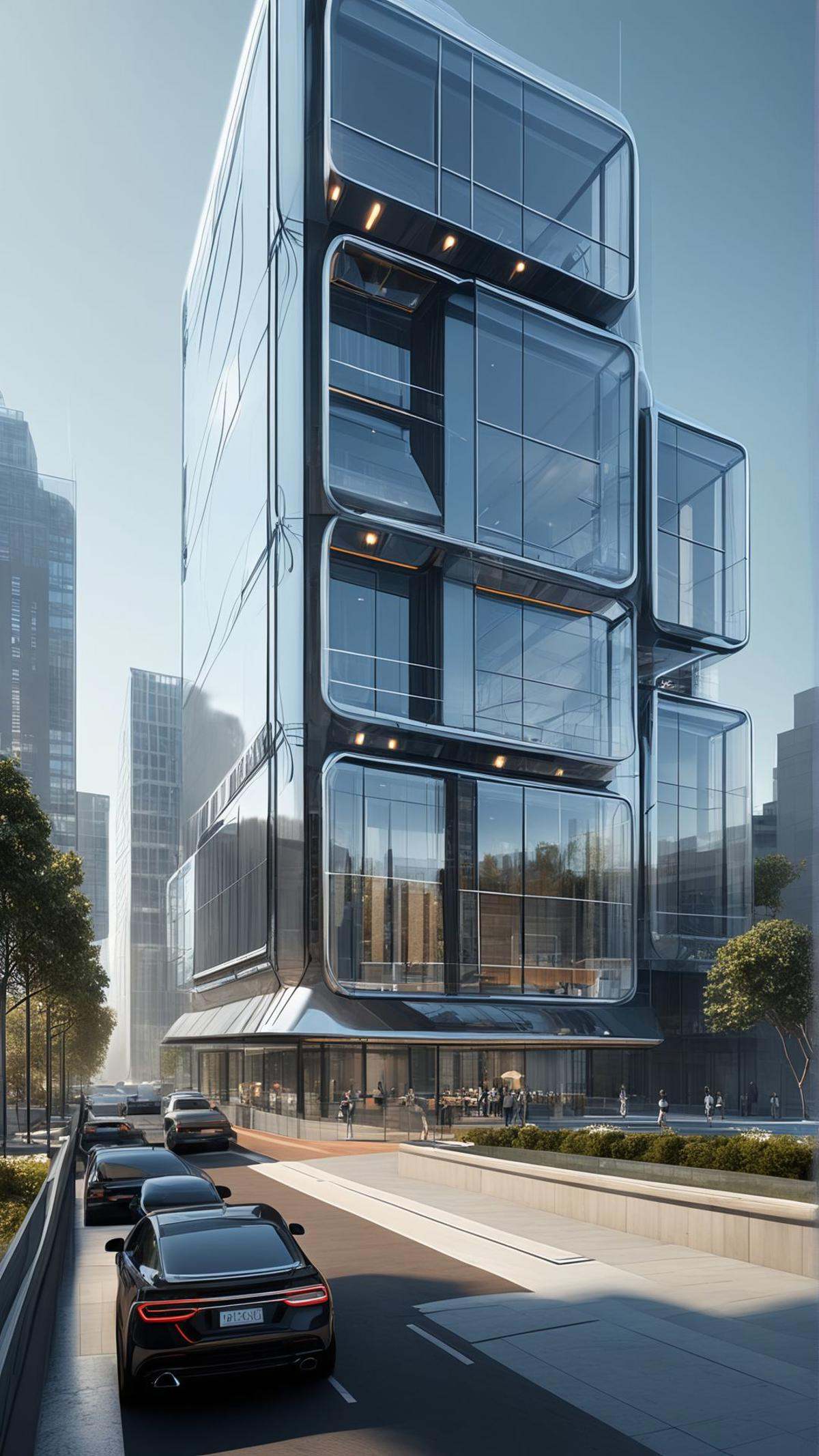 3D rendering,  futuristic architecture,  sleek design on Tensor.Art