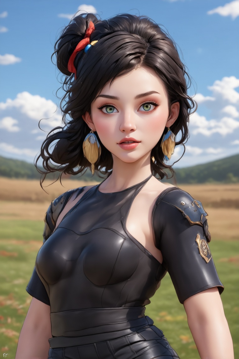 women. beautiful detailed face,  black hair,  pale skin on Tensor.Art