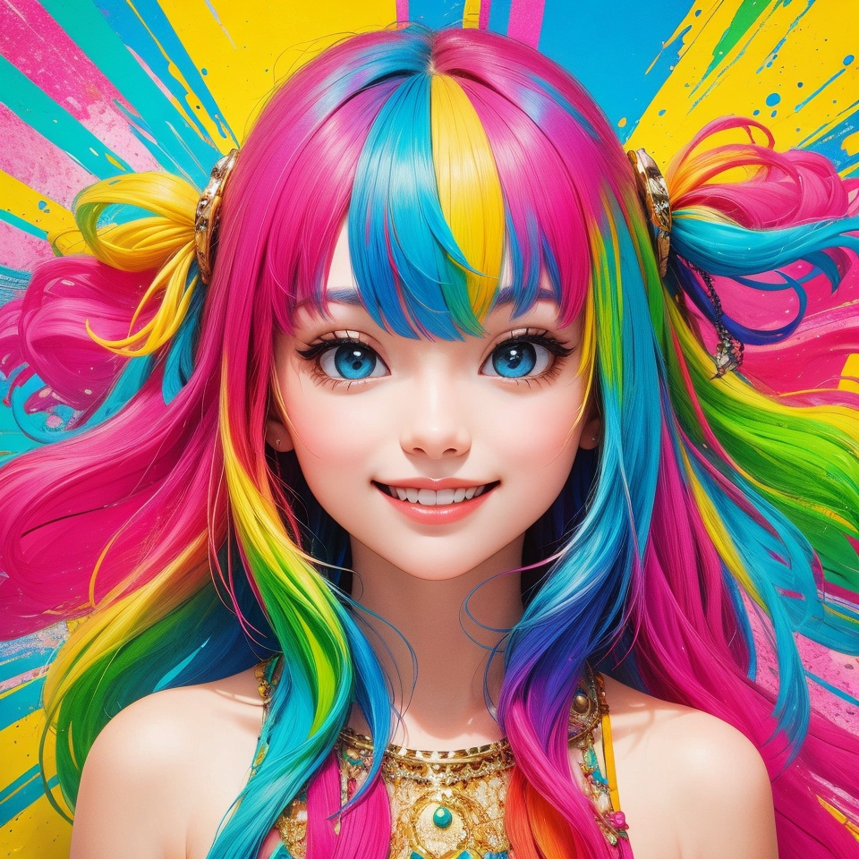 a smile face,  colorfully on Tensor.Art