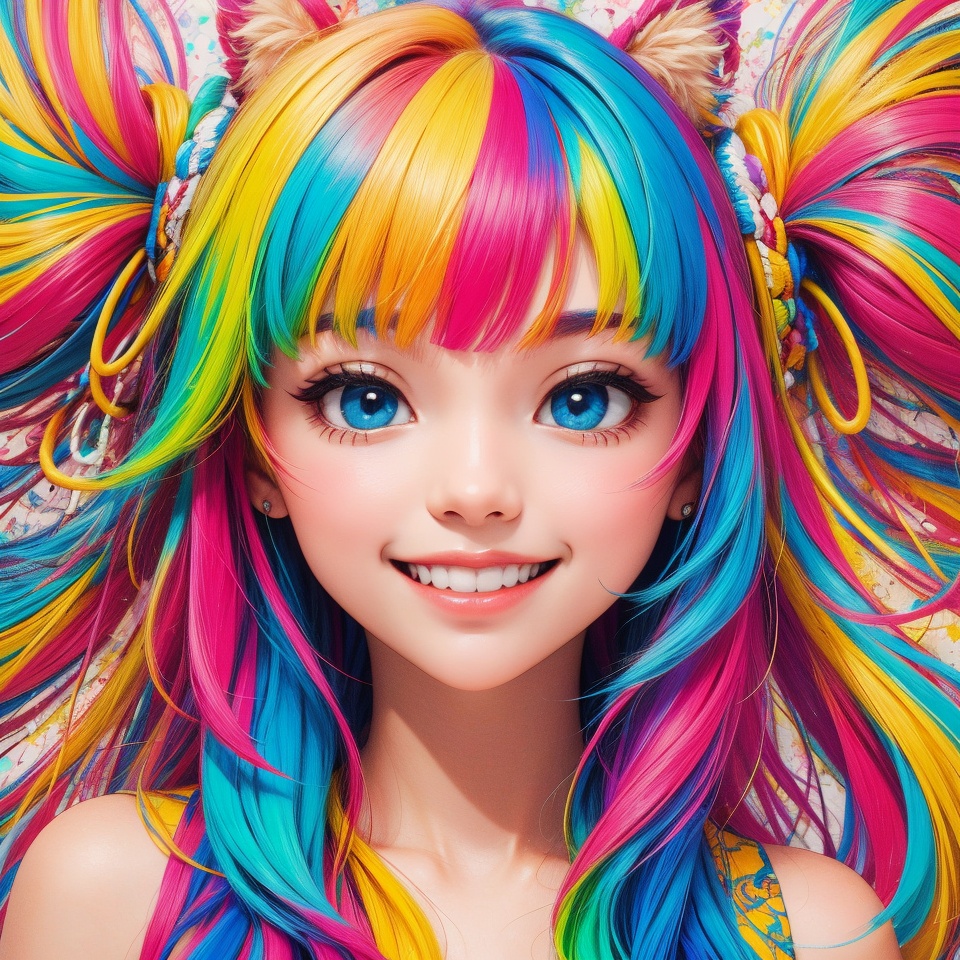 a smile face,  colorfully on Tensor.Art