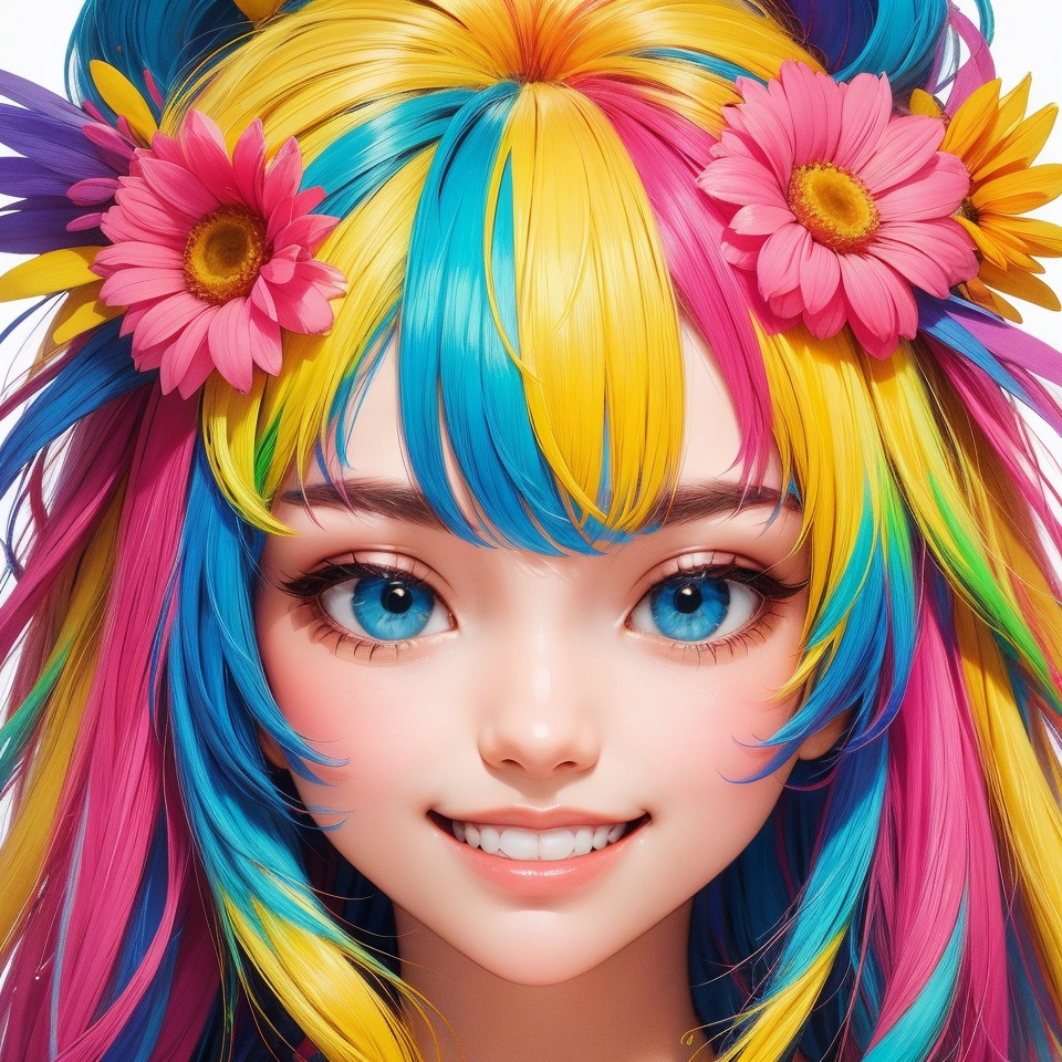 a smile face,  colorfully on Tensor.Art