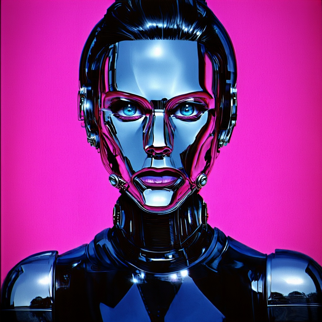 Illustration portrait of a robot girl,  pixar,  realistic on Tensor.Art