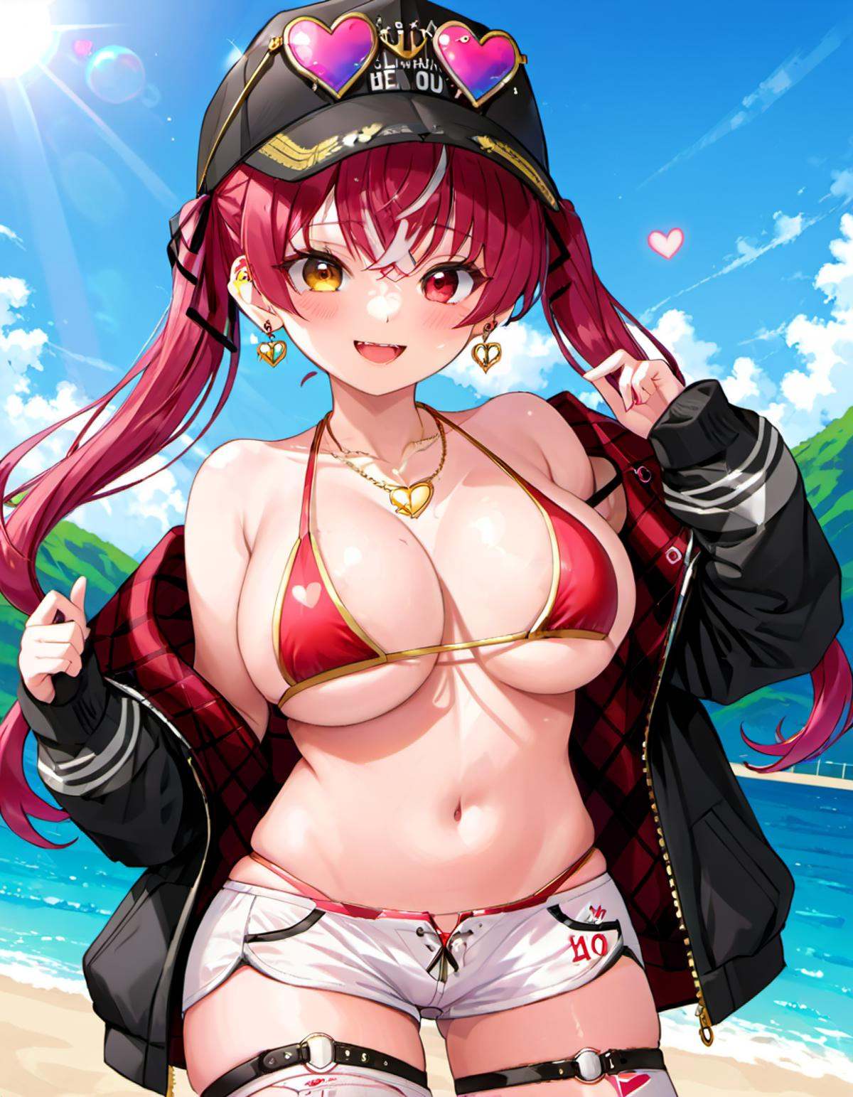 houshou marine,  solo,  heterochromia on Tensor.Art