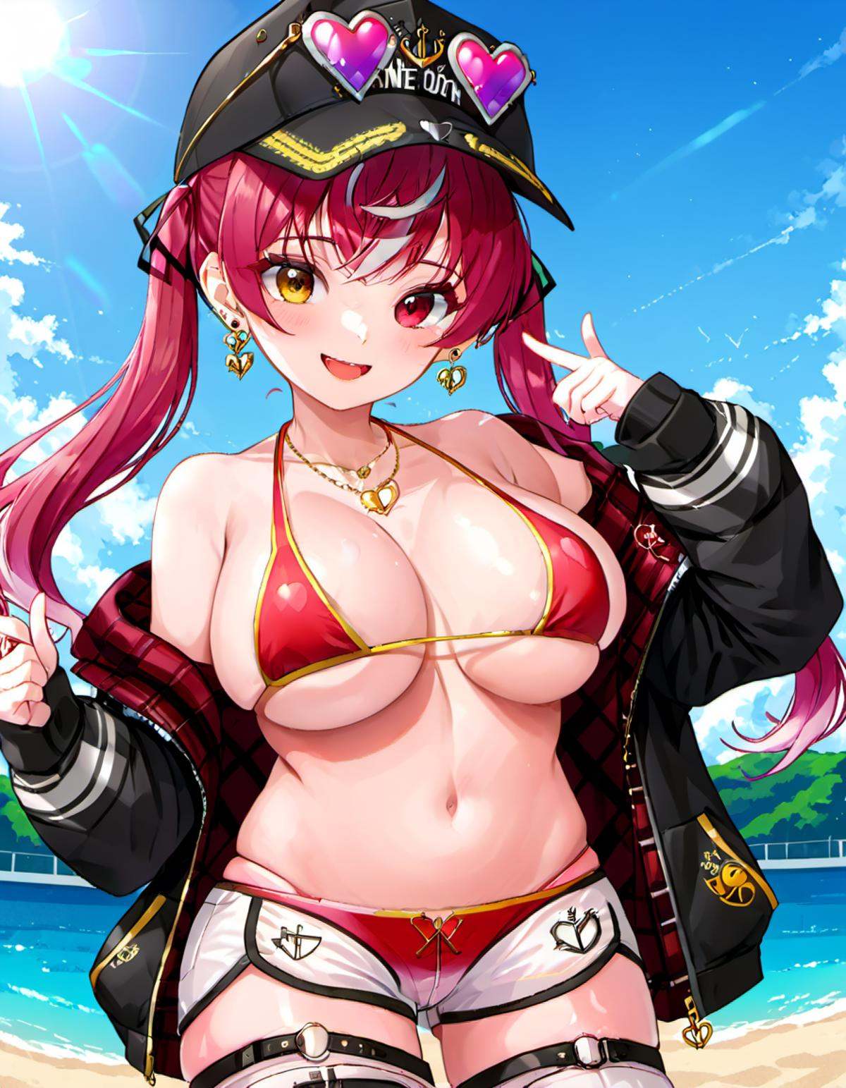 houshou marine,  solo,  heterochromia on Tensor.Art
