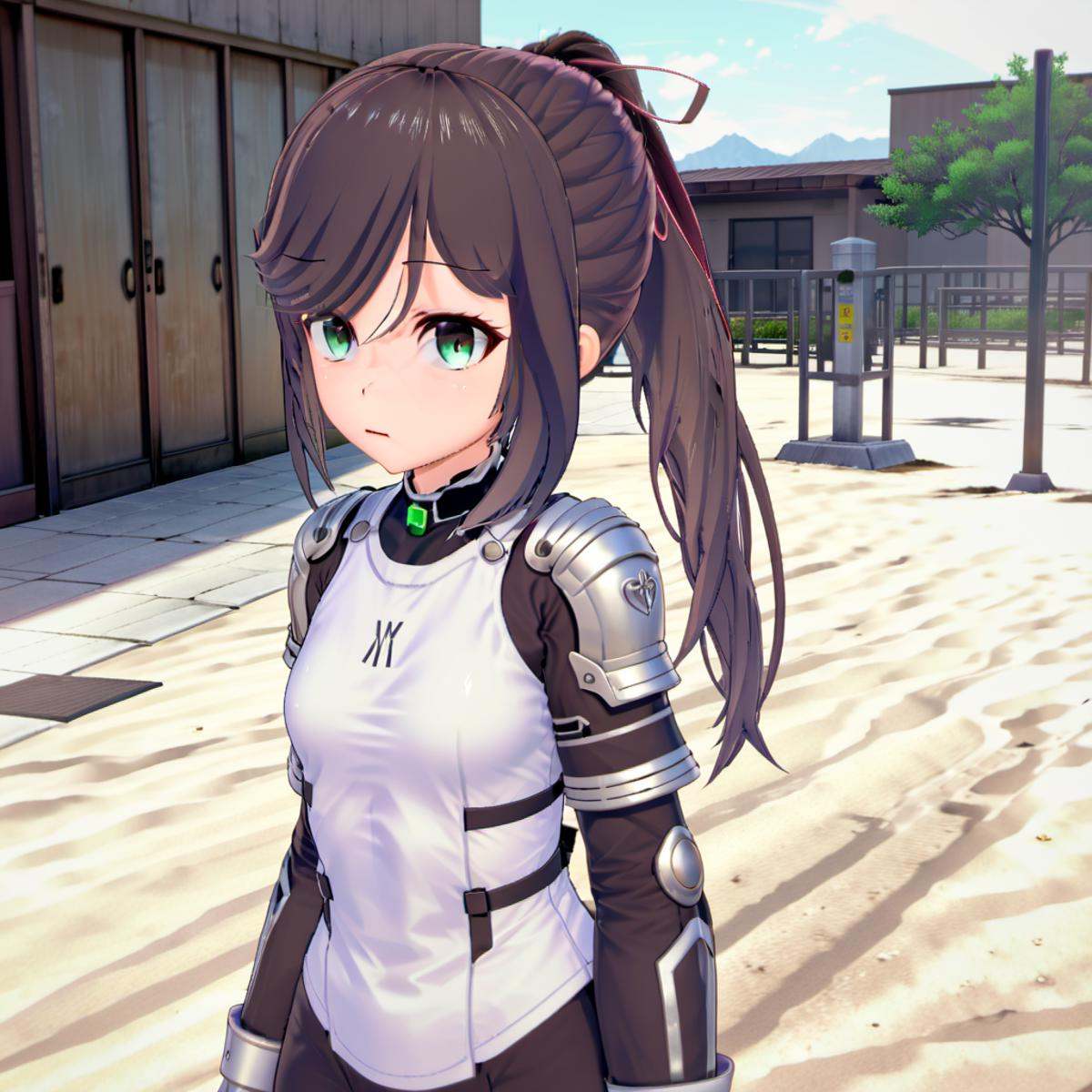 scifi power armor,  ponytail,  looking at viewer on Tensor.Art