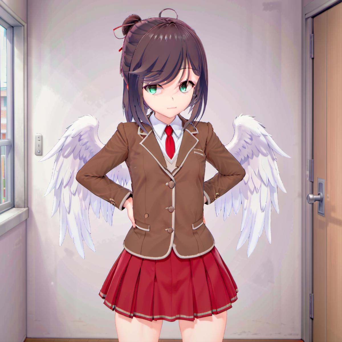 skirt,  necktie,  red skirt on Tensor.Art