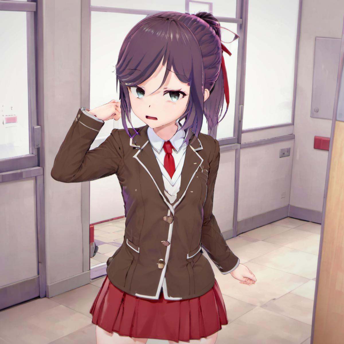 skirt,  necktie,  red skirt on Tensor.Art