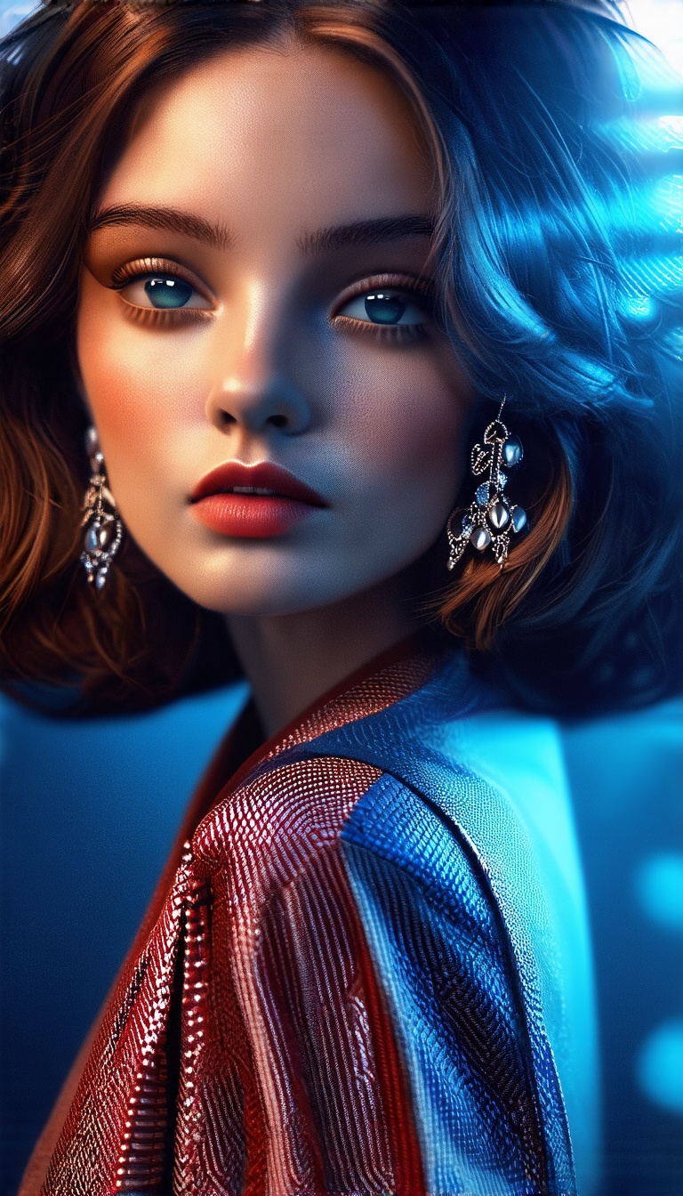 (1girl,  a mix of vintage and modern fashion,  unique accessories on Tensor.Art